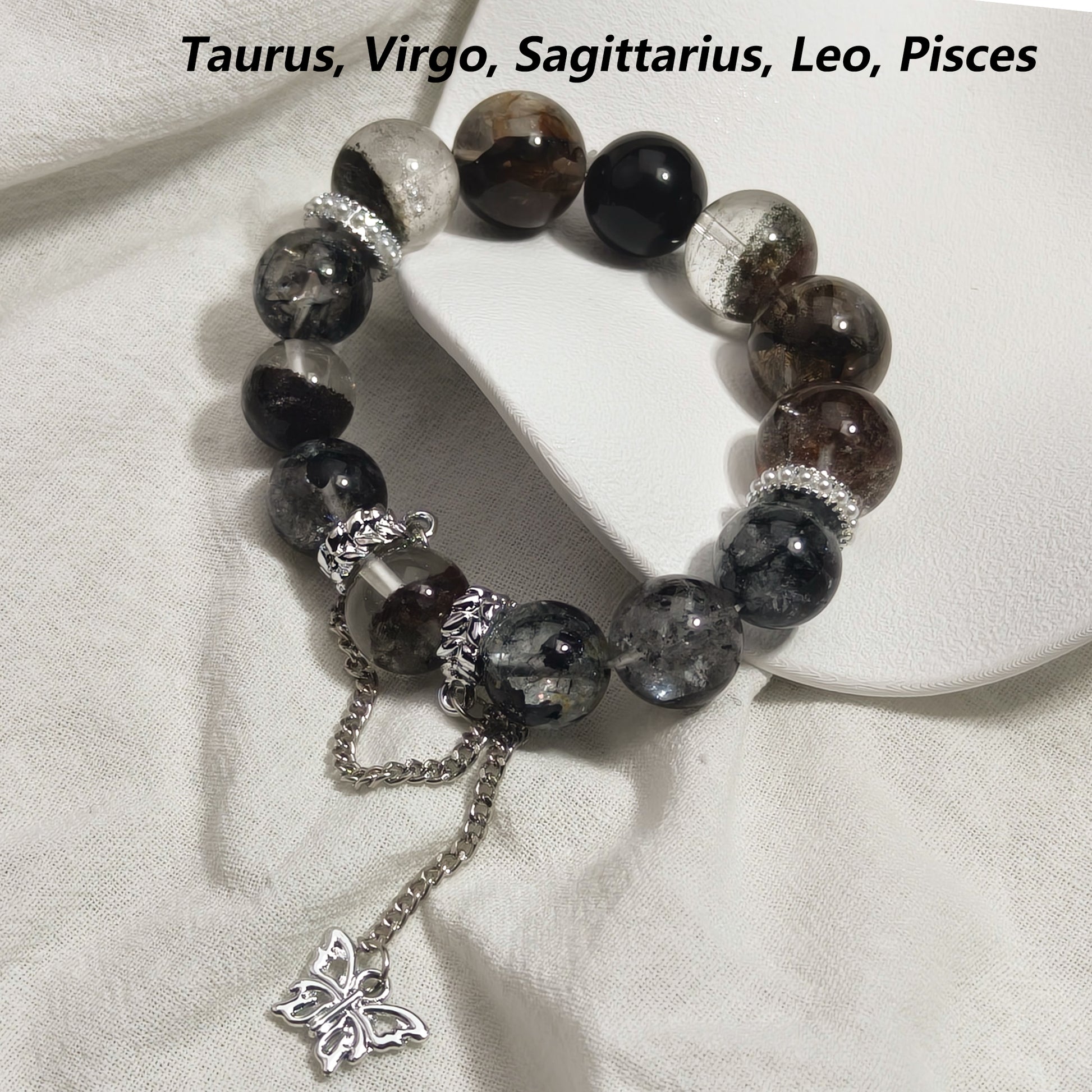 JOXOZP 14mm Natural Green Phantom & Hematite Bracelet｜Quantum Wealth Topology Healing Stones｜Wall Street Abundance System + Valentine's Prosperity Pact Gift