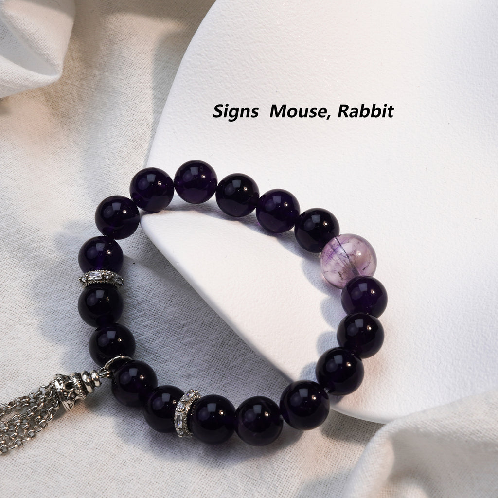 JOXOZP Natural Lavender Amethyst &amp; Purple Amethyst Healing Bracelet - Energy Balance·Spiritual Protection·Crystal Gift&amp;DIY