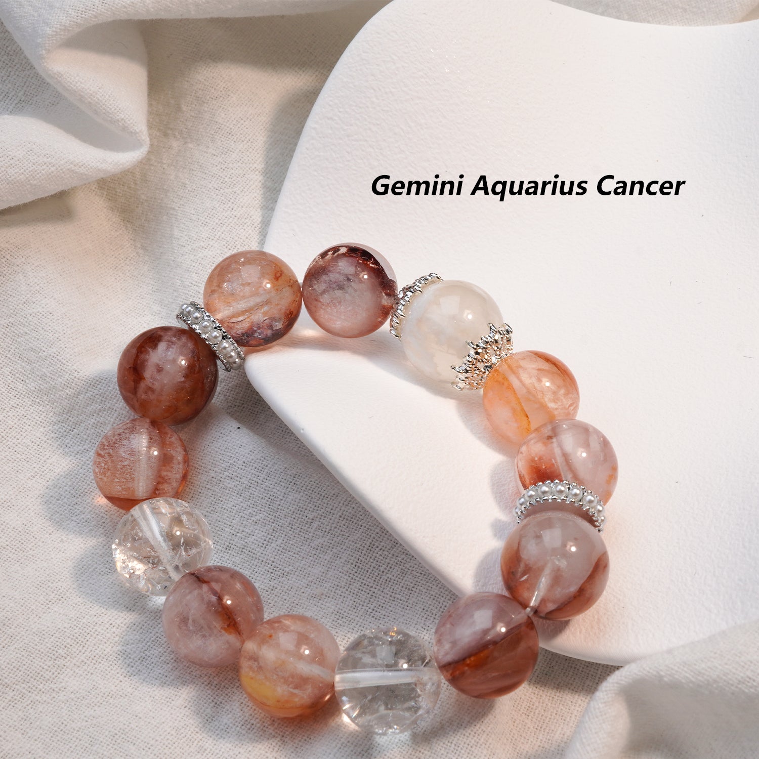 JOXOZP 15mm Natural Clear Quartz & Hematite Bracelet｜Quantum Purification Healing Stones｜Executive Decision Filter + Valentine's Chrono-Contract Gift