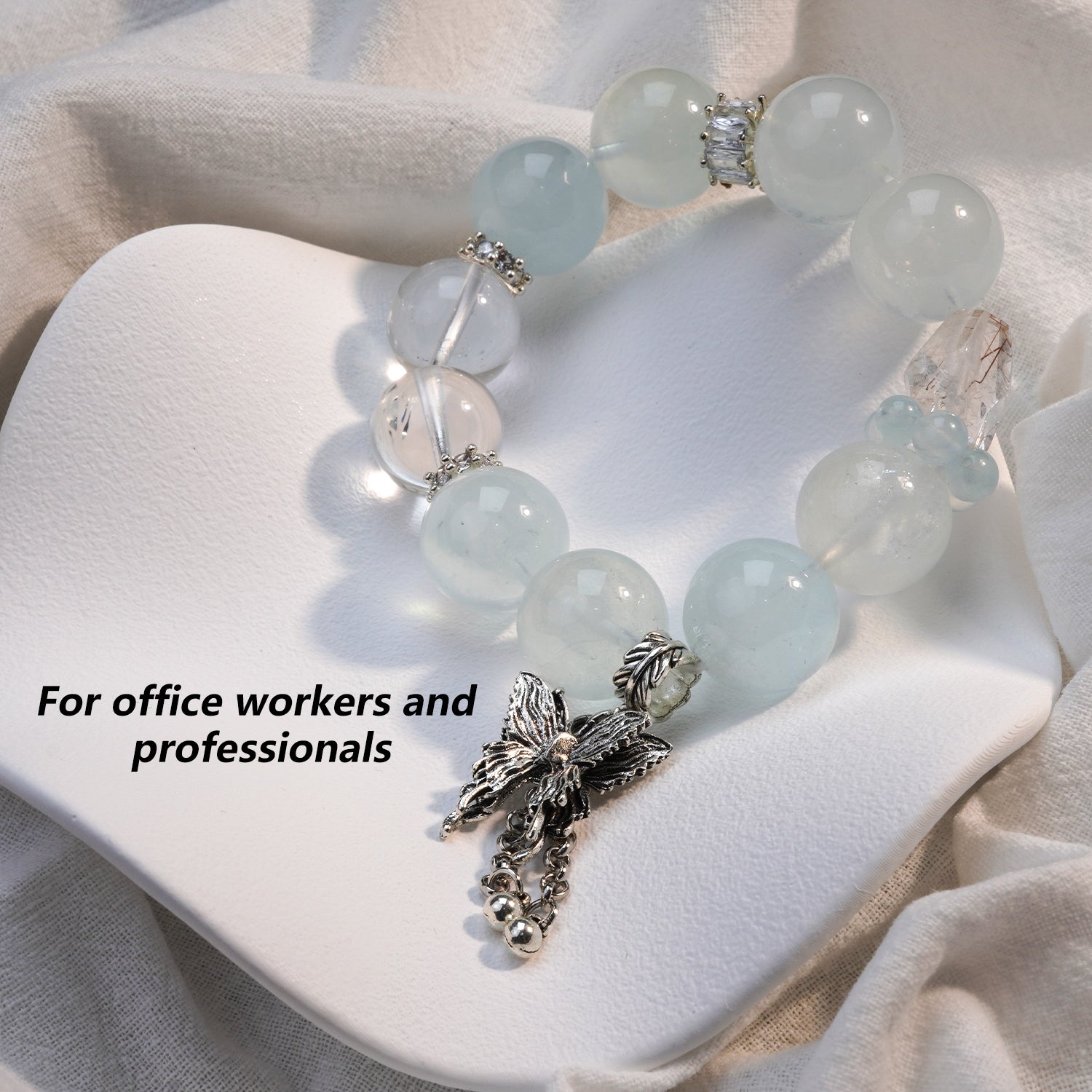 JOXOZP Natural 15mm Tri-Frequency Bracelet｜Aquamarine Communication + Amethyst Stress｜Executive Healing Stones OS｜Starship Gift Set (Copy)