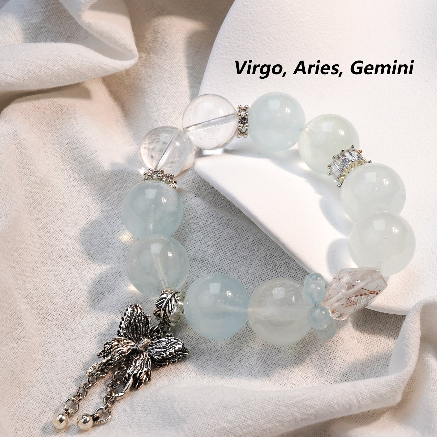 JOXOZP Natural 15mm Tri-Frequency Bracelet｜Aquamarine Communication + Amethyst Stress｜Executive Healing Stones OS｜Starship Gift Set (Copy)