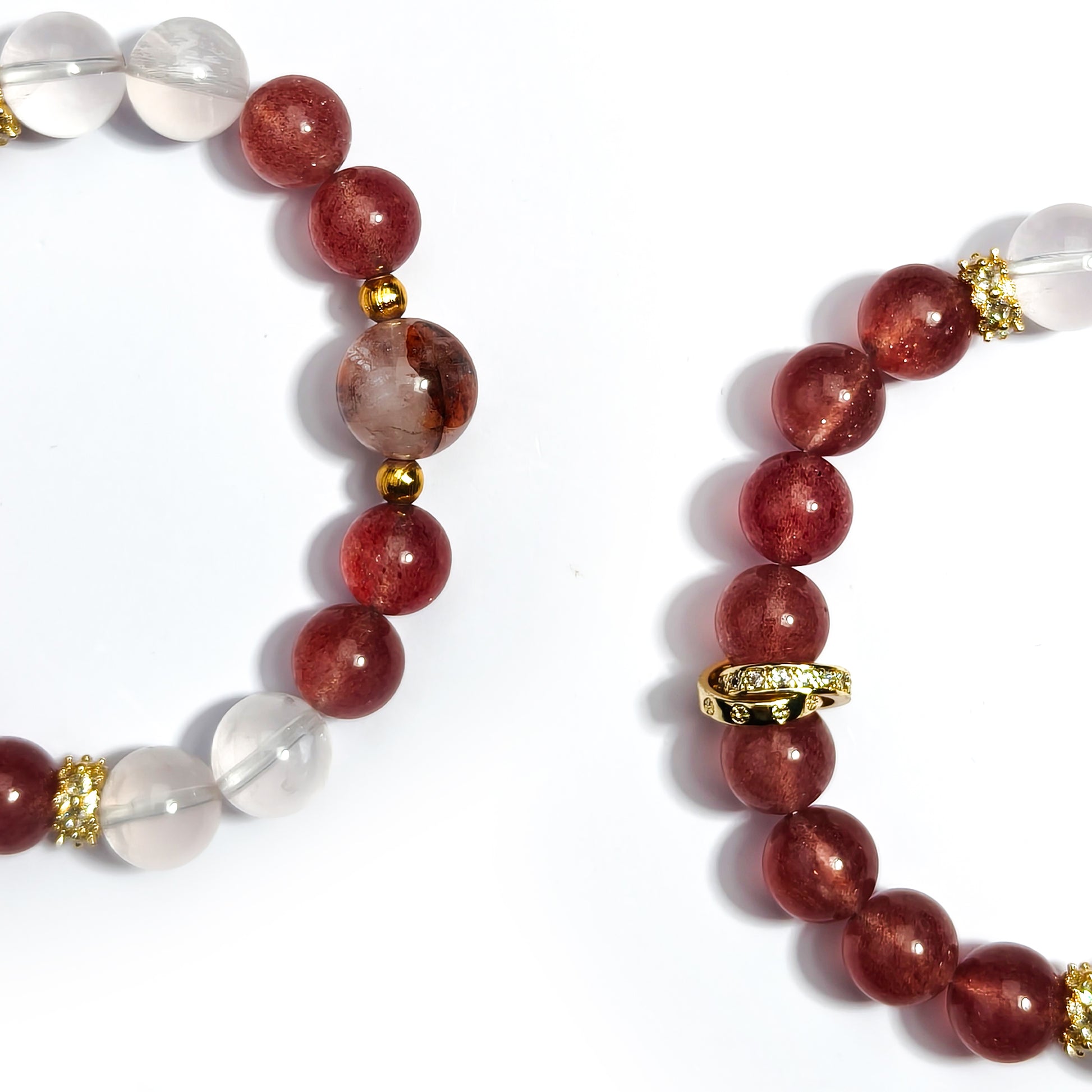 JOXOZP 15mm Natural Clear Quartz & Hematite Bracelet｜Quantum Purification Healing Stones｜Executive Decision Filter + Valentine's Chrono-Contract Gift (Copy)