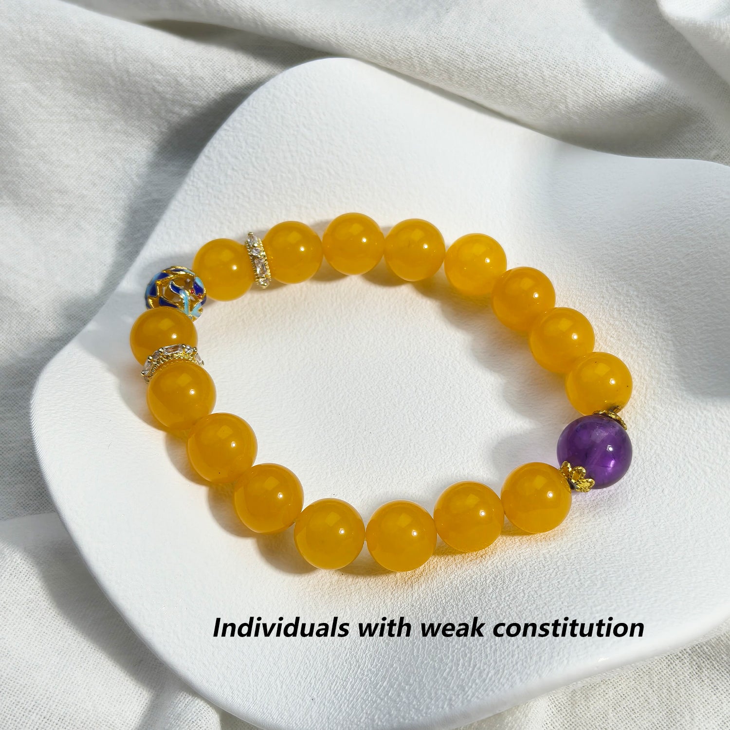 JOXOZP Natural Crystal Yellow Amber and Amethyst Bracelet for Healing Stones/Healing Crystals/Crystal Stone Gifts and DIY