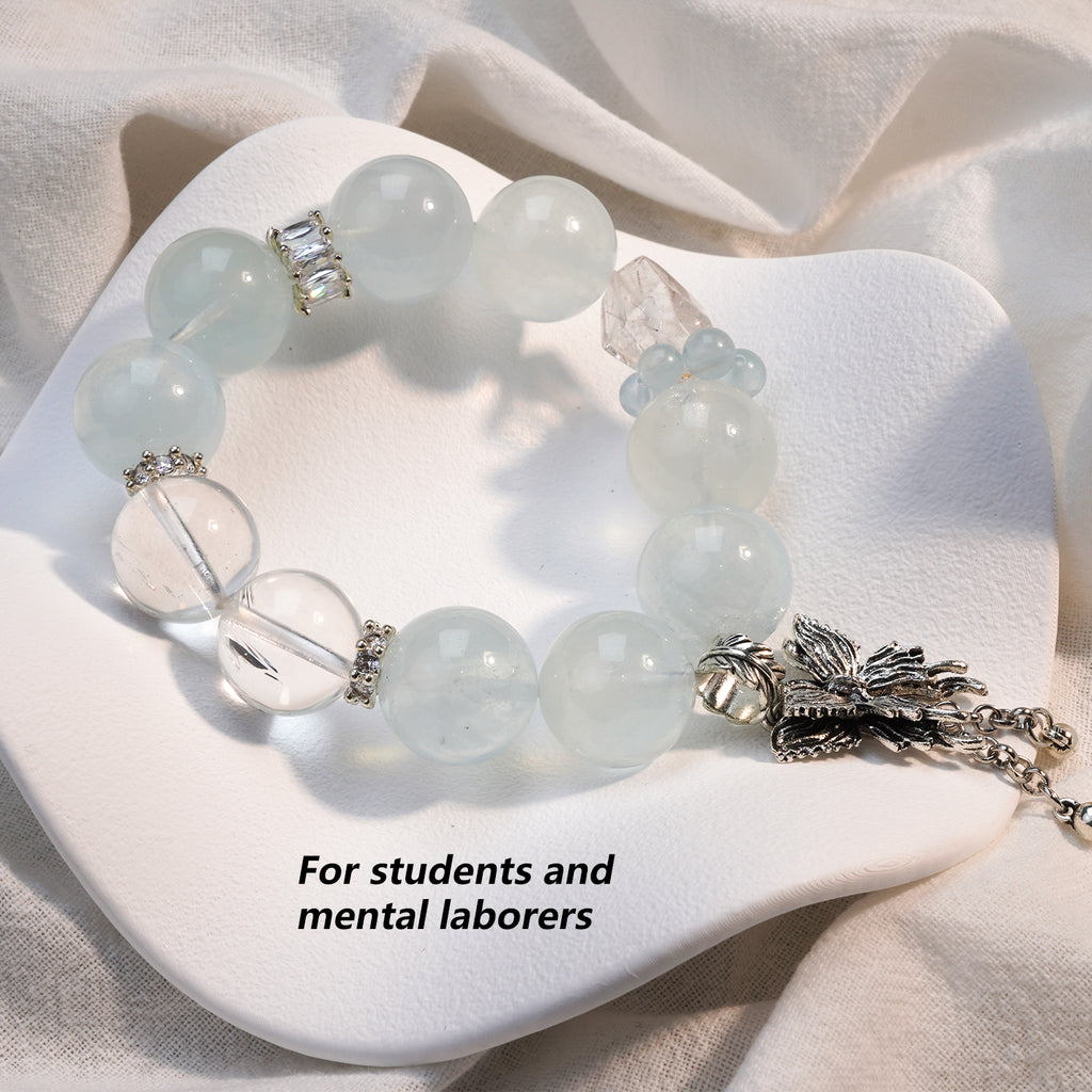 JOXOZP Natural 15mm Tri-Frequency Bracelet｜Aquamarine Communication + Amethyst Stress｜Executive Healing Stones OS｜Starship Gift Set (Copy)