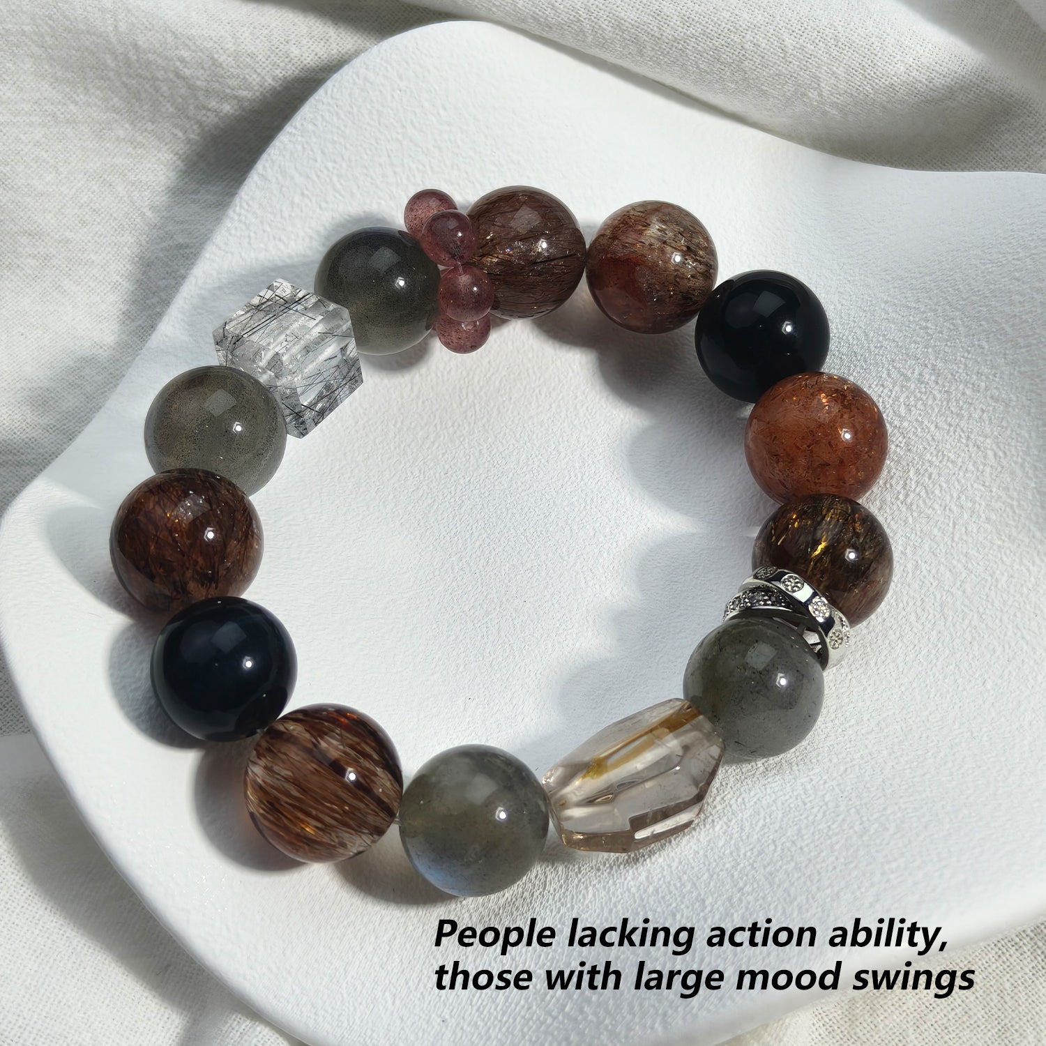 JOXOZP 100% Natural Blue Tiger Eye with Super Seven &amp; Moonstone Healing Crystal Bracelet - Spiritual Growth &amp; Love Energy - Valentine's Day Gift, Birthday Bracelet