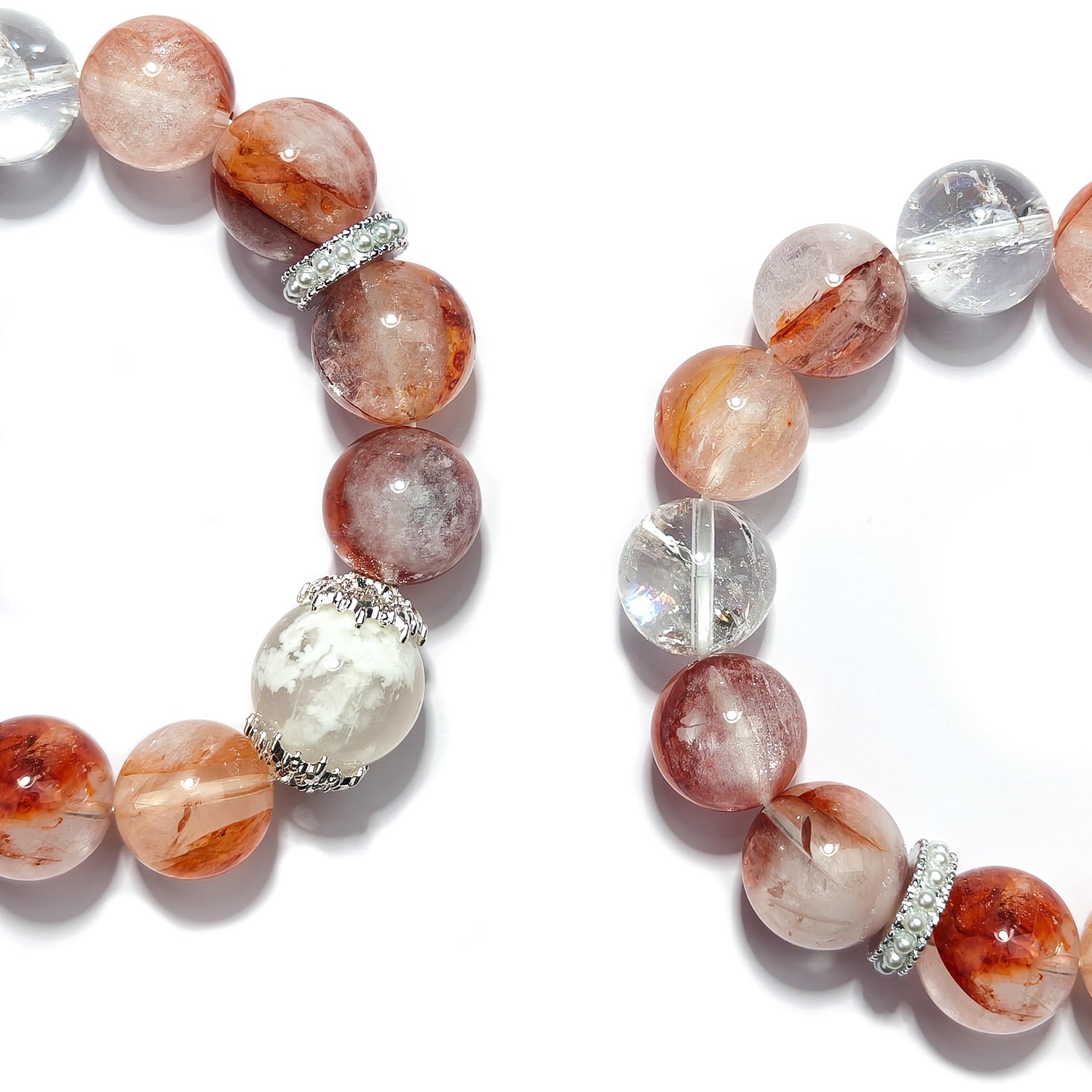 JOXOZP 15mm Natural Clear Quartz & Hematite Bracelet｜Quantum Purification Healing Stones｜Executive Decision Filter + Valentine's Chrono-Contract Gift