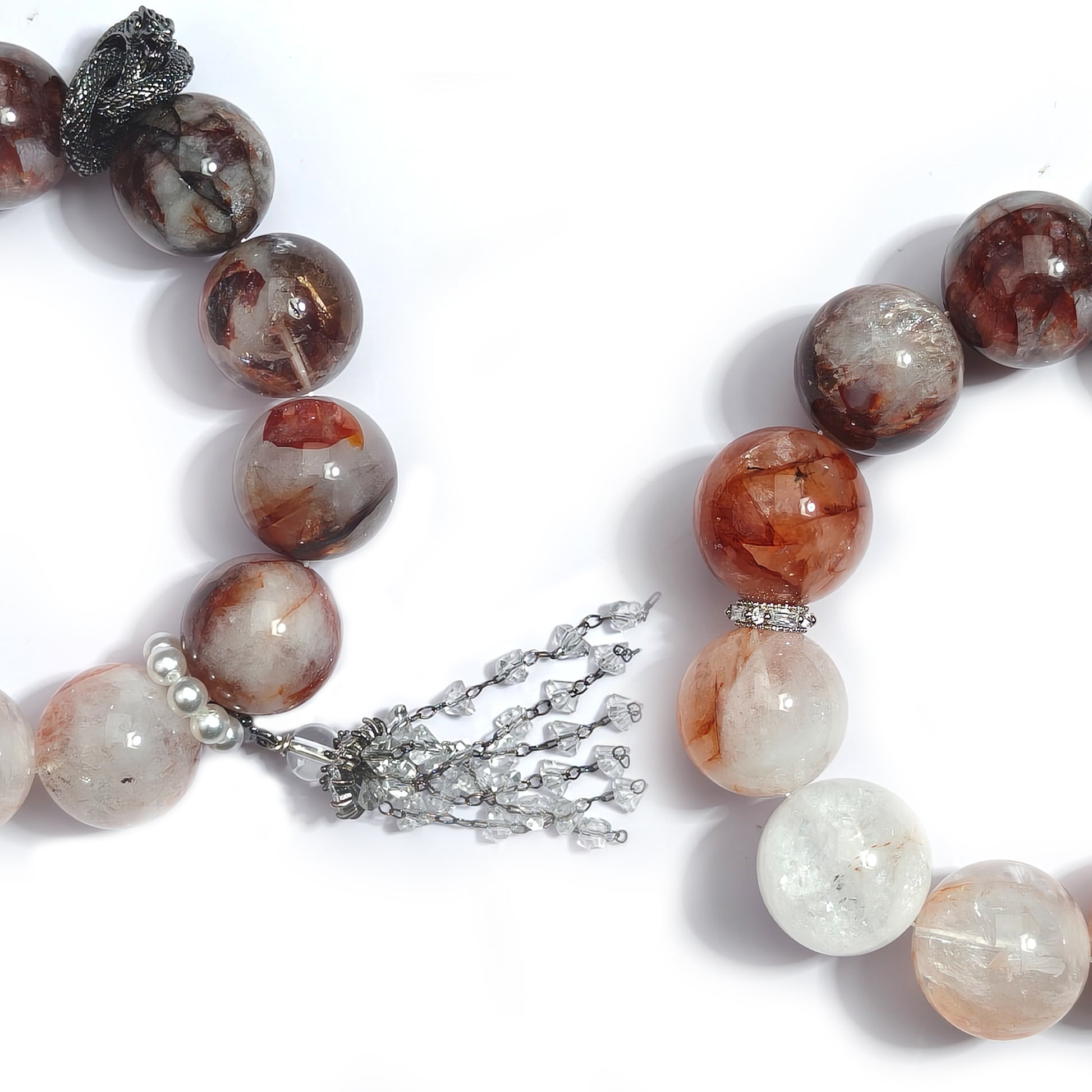 JOXOZP Natural Phantom Quartz Crystal Bracelet | Healing Stones/Energy Crystals/Crystal Gifts &amp; DIY | Energy Shielding &amp; Emotional Balance