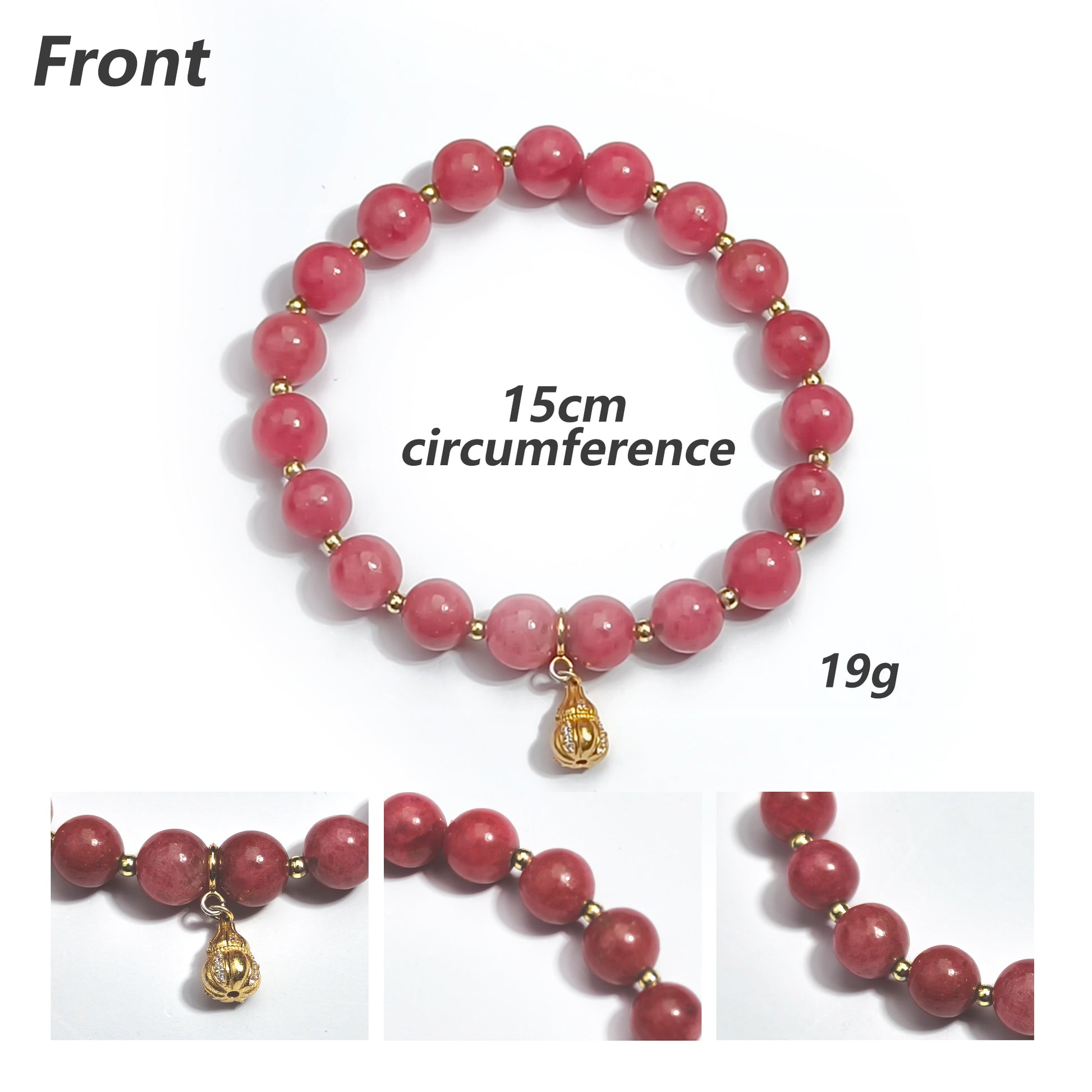JOXOZP Natural Rose Quartz Crystal Bracelet for Healing Stone/Healing Crystal/Crystal Stone Gift and DIY