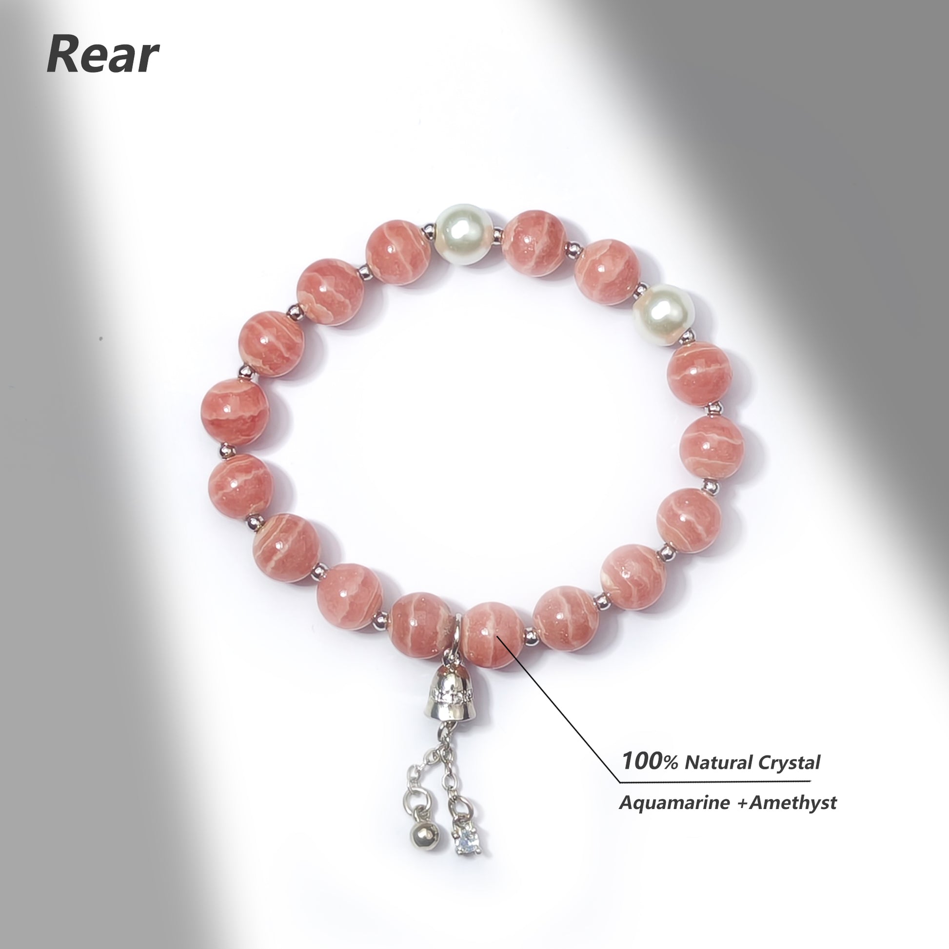 JOXOZP Natural Rhodochrosite Crystal Bracelet | Healing Stones/Energy Crystals/Crystal Gifts &amp; DIY | Heart Energy &amp; Emotional Healing