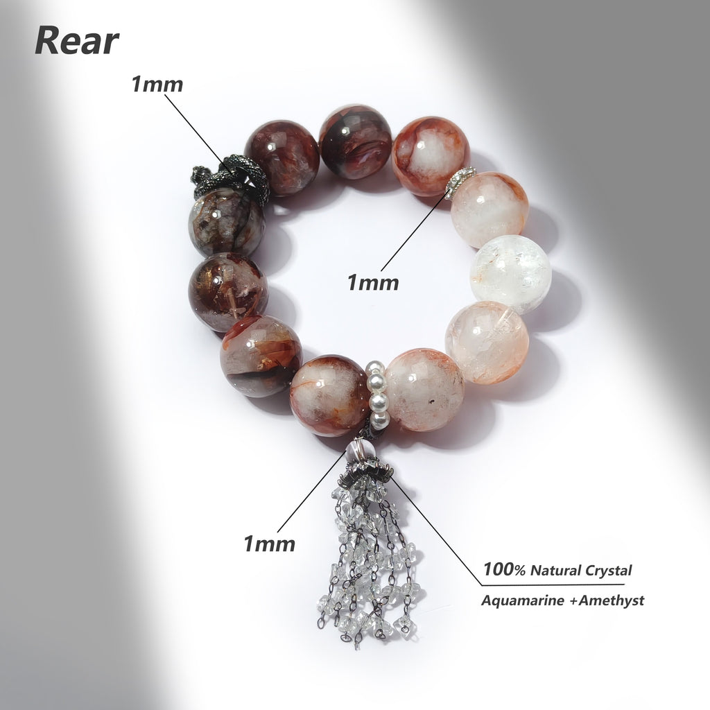 JOXOZP Natural Phantom Quartz Crystal Bracelet | Healing Stones/Energy Crystals/Crystal Gifts &amp; DIY | Energy Shielding &amp; Emotional Balance