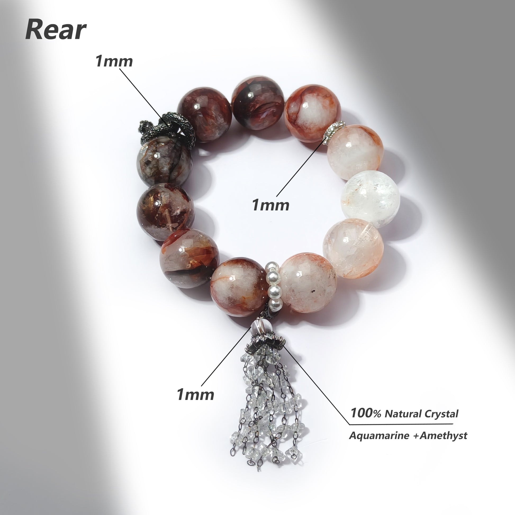JOXOZP Natural Phantom Quartz Crystal Bracelet | Healing Stones/Energy Crystals/Crystal Gifts &amp; DIY | Energy Shielding &amp; Emotional Balance