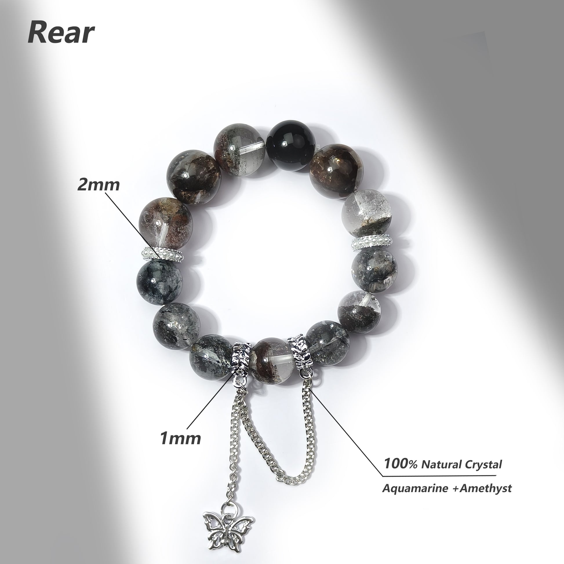 JOXOZP 14mm Natural Green Phantom & Hematite Bracelet｜Quantum Wealth Topology Healing Stones｜Wall Street Abundance System + Valentine's Prosperity Pact Gift