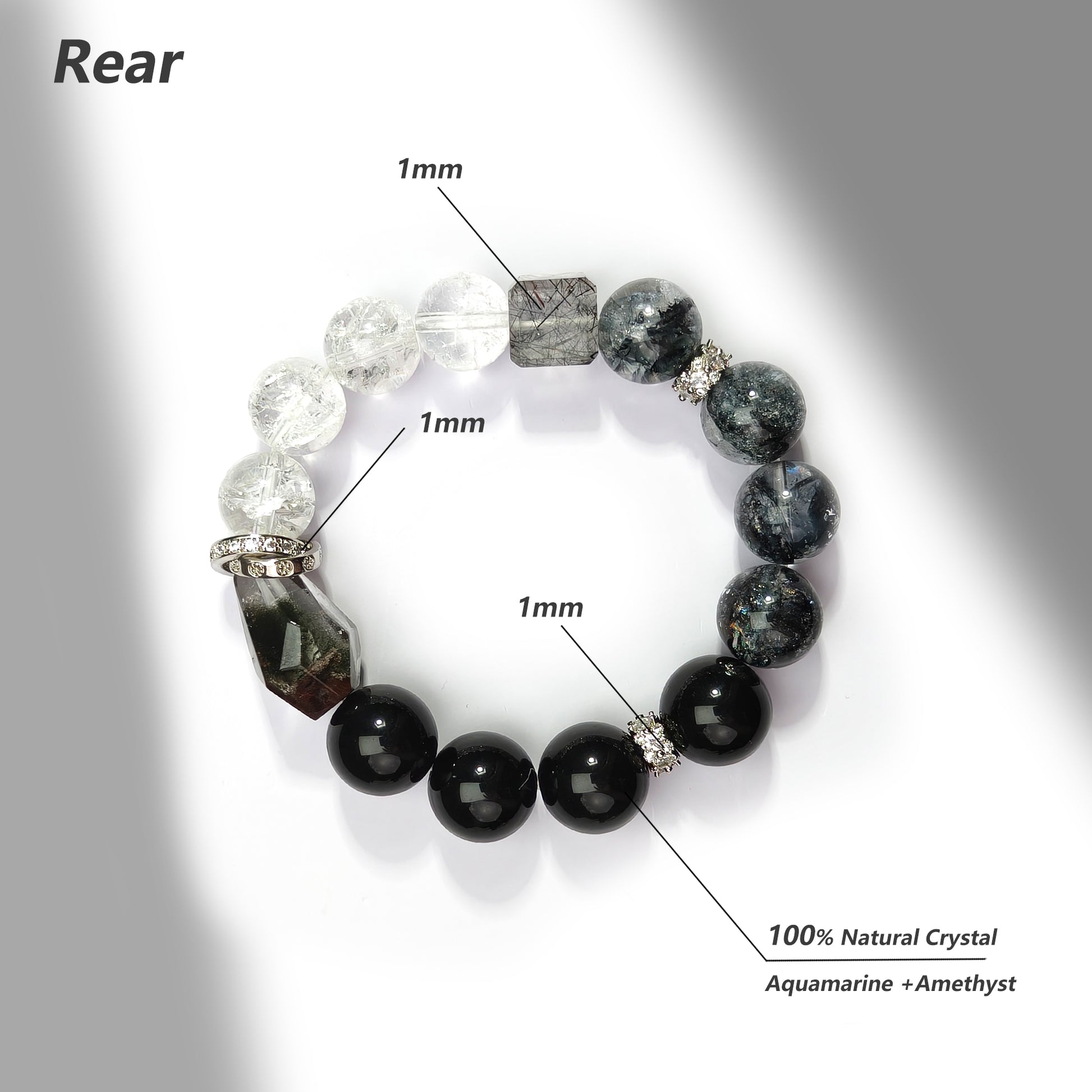 JOXOZP Natural 12mm&nbsp; Bracelet｜Obsidian&nbsp; + Black Crystal Wealth&nbsp; ｜Quantum Healing Stones ｜Phantom Gift Set + Tactical DIY