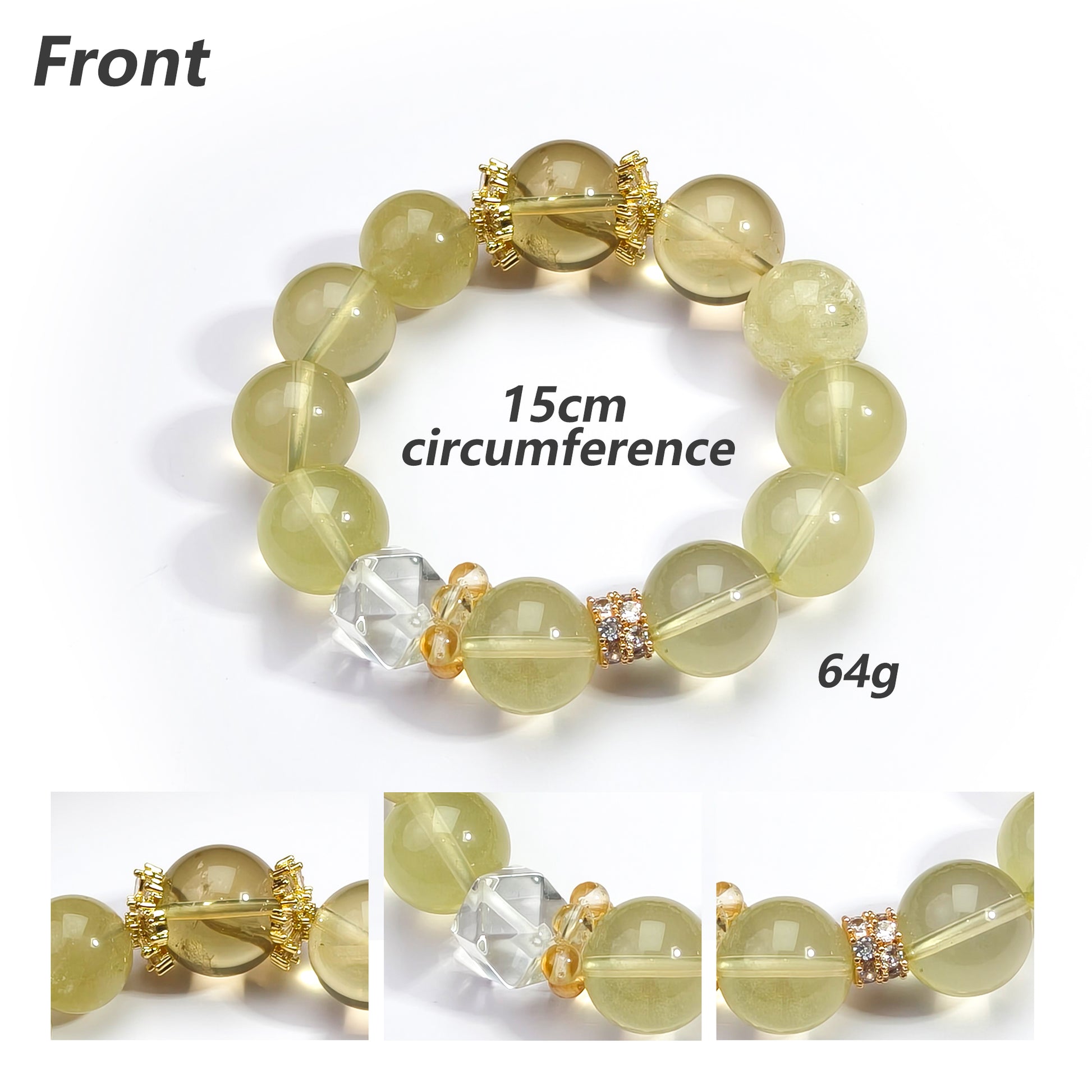 JOXOZP 15mm Natural Citrine Bracelet｜Solar Plexus Photon Healing Stones｜Executive Wealth Catalyst + Valentine's Light-Year Pact Gift