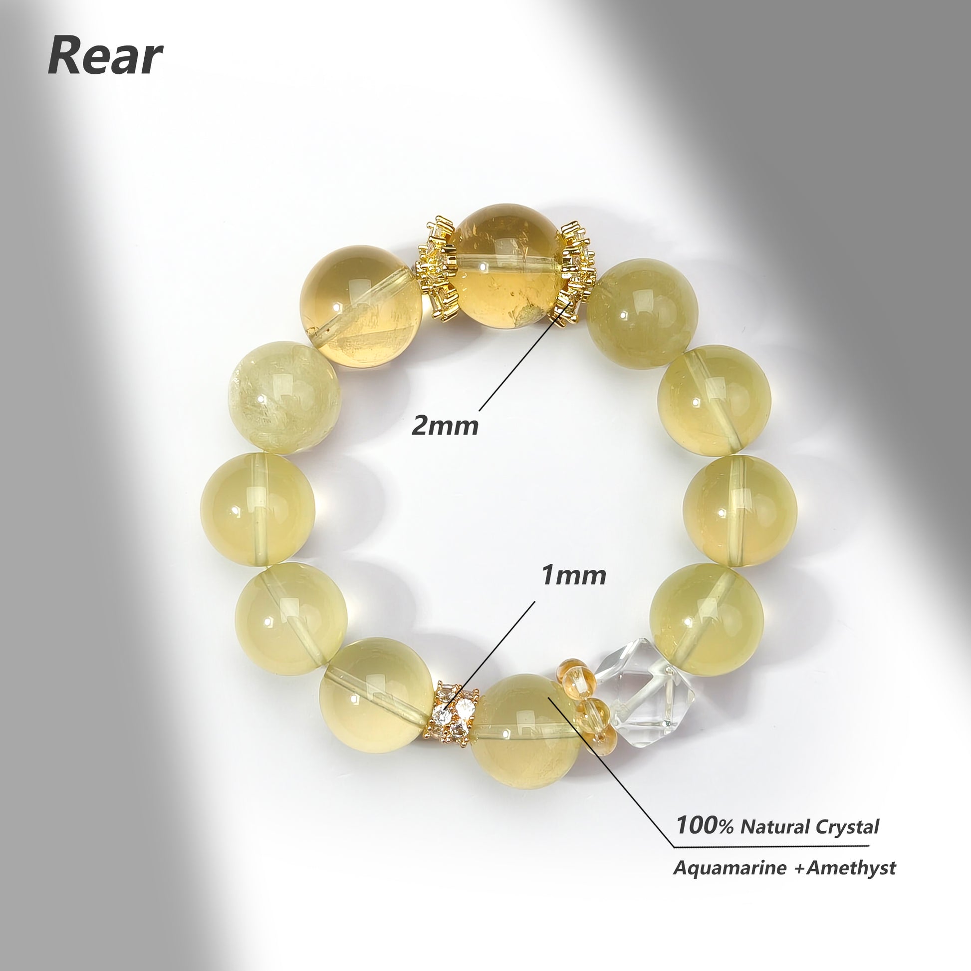 JOXOZP 15mm Natural Citrine Bracelet｜Solar Plexus Photon Healing Stones｜Executive Wealth Catalyst + Valentine's Light-Year Pact Gift