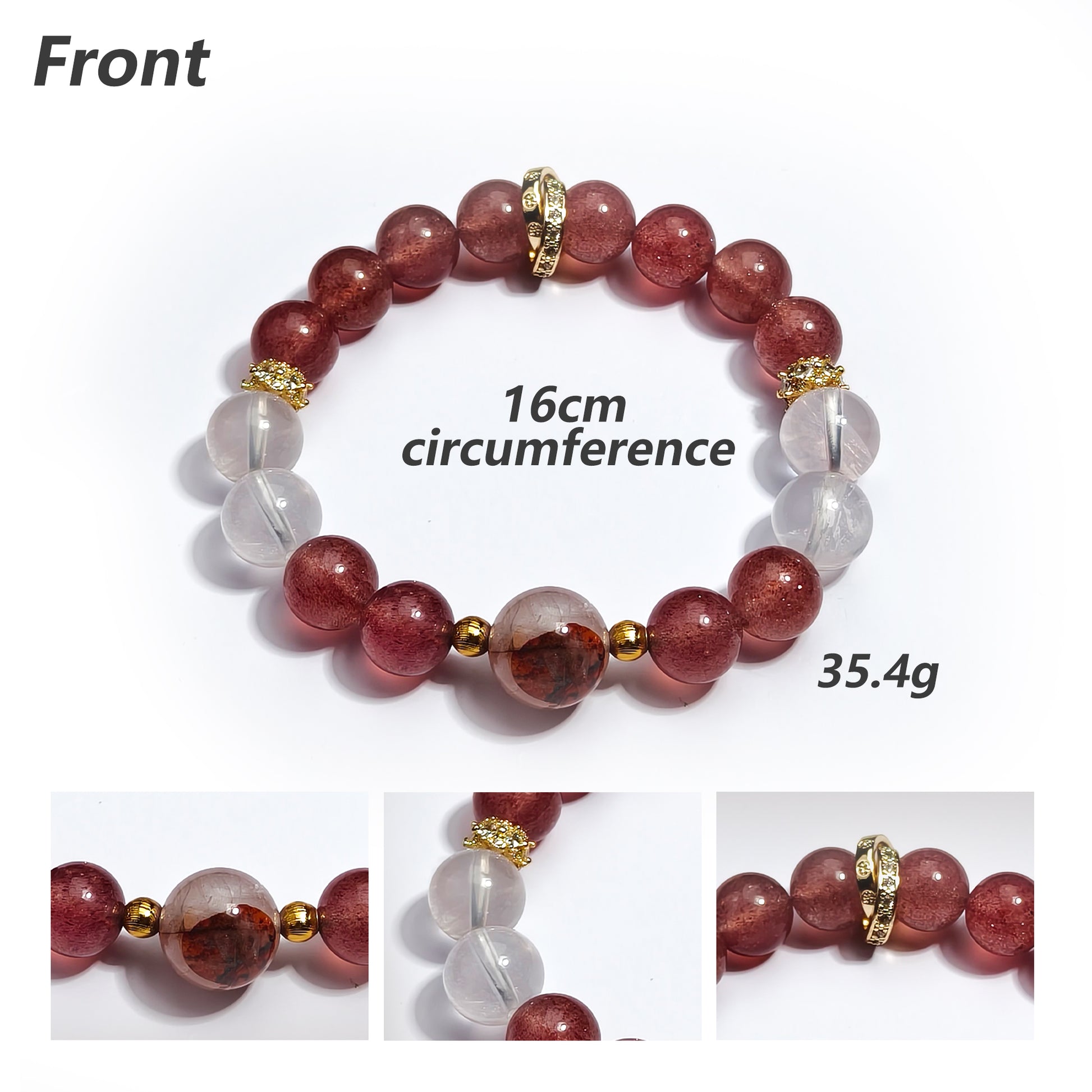 JOXOZP 15mm Natural Clear Quartz & Hematite Bracelet｜Quantum Purification Healing Stones｜Executive Decision Filter + Valentine's Chrono-Contract Gift (Copy)