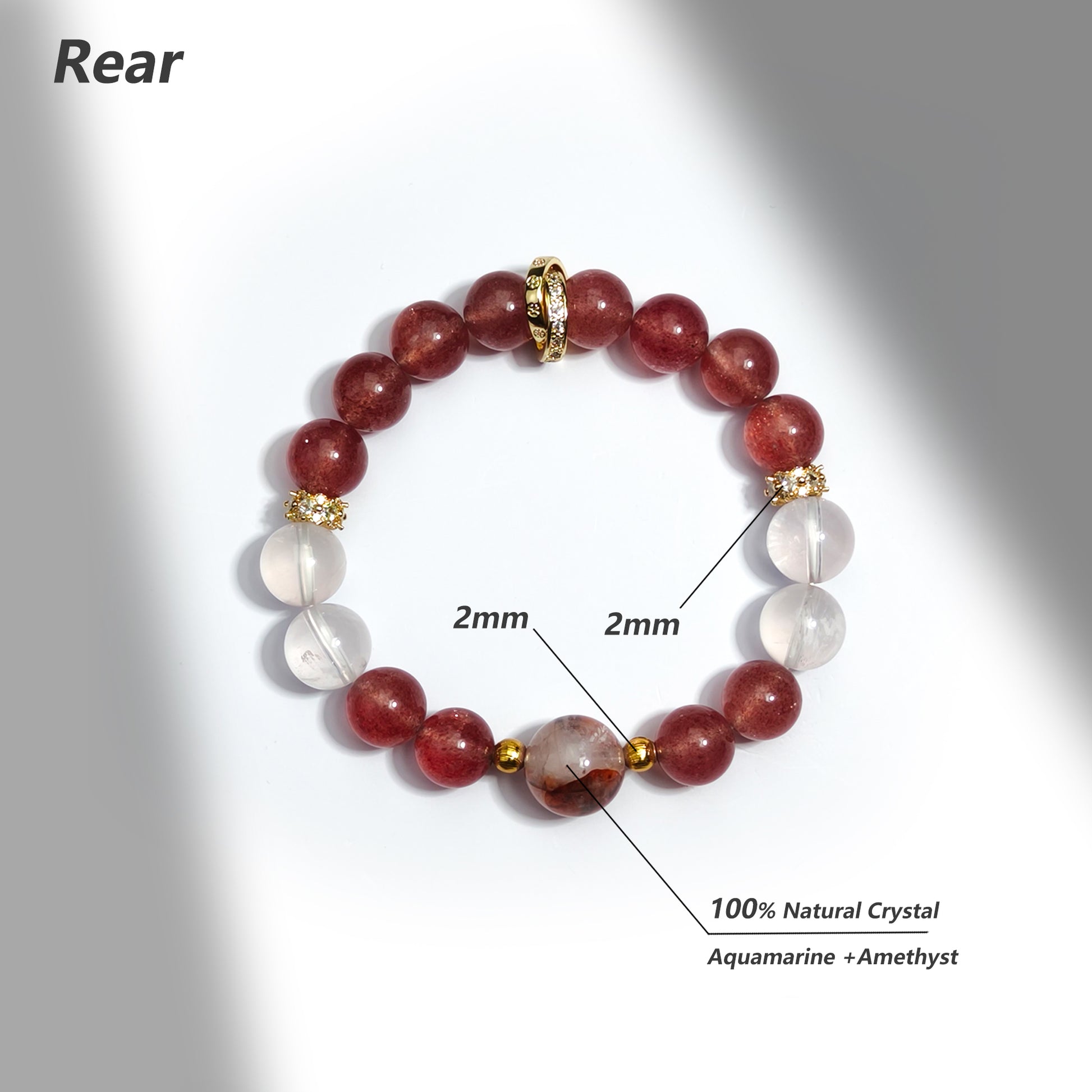 JOXOZP 15mm Natural Clear Quartz & Hematite Bracelet｜Quantum Purification Healing Stones｜Executive Decision Filter + Valentine's Chrono-Contract Gift (Copy)