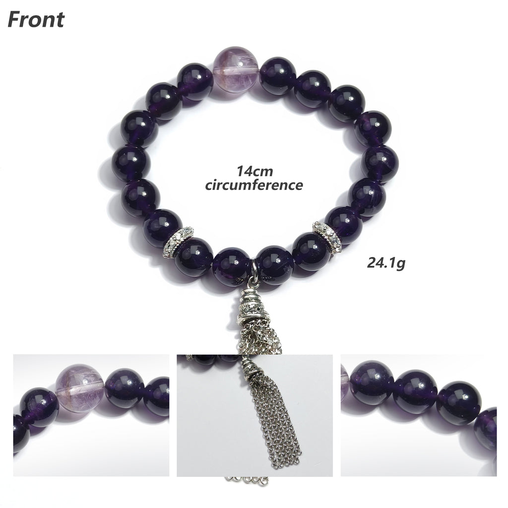 JOXOZP Natural Lavender Amethyst &amp; Purple Amethyst Healing Bracelet - Energy Balance·Spiritual Protection·Crystal Gift&amp;DIY