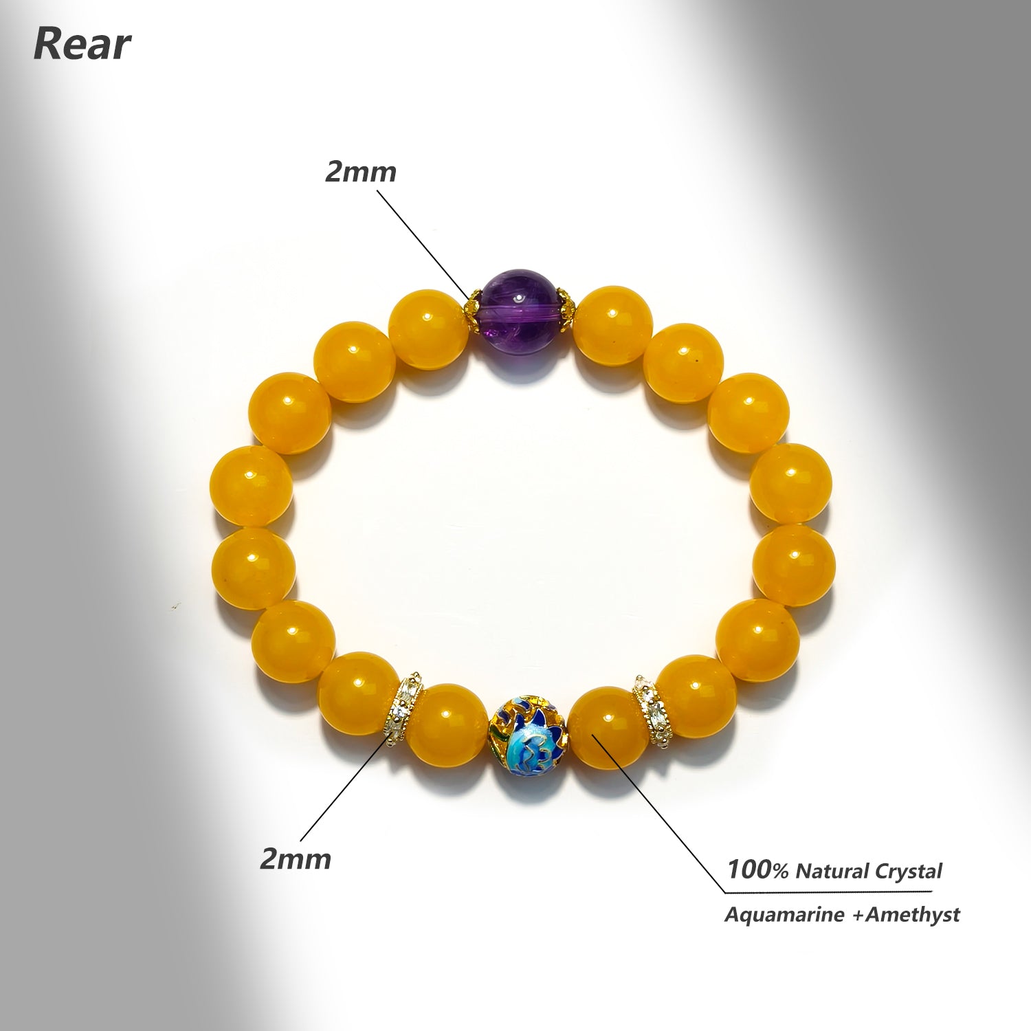 JOXOZP Natural Crystal Yellow Amber and Amethyst Bracelet for Healing Stones/Healing Crystals/Crystal Stone Gifts and DIY