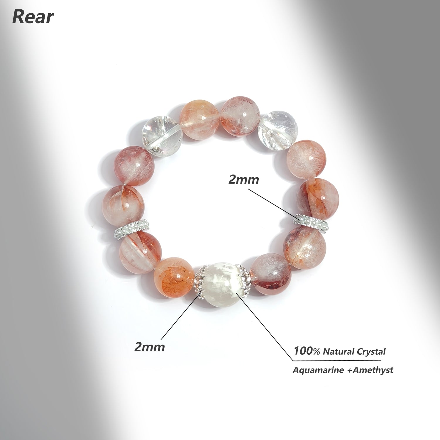 JOXOZP 15mm Natural Clear Quartz & Hematite Bracelet｜Quantum Purification Healing Stones｜Executive Decision Filter + Valentine's Chrono-Contract Gift