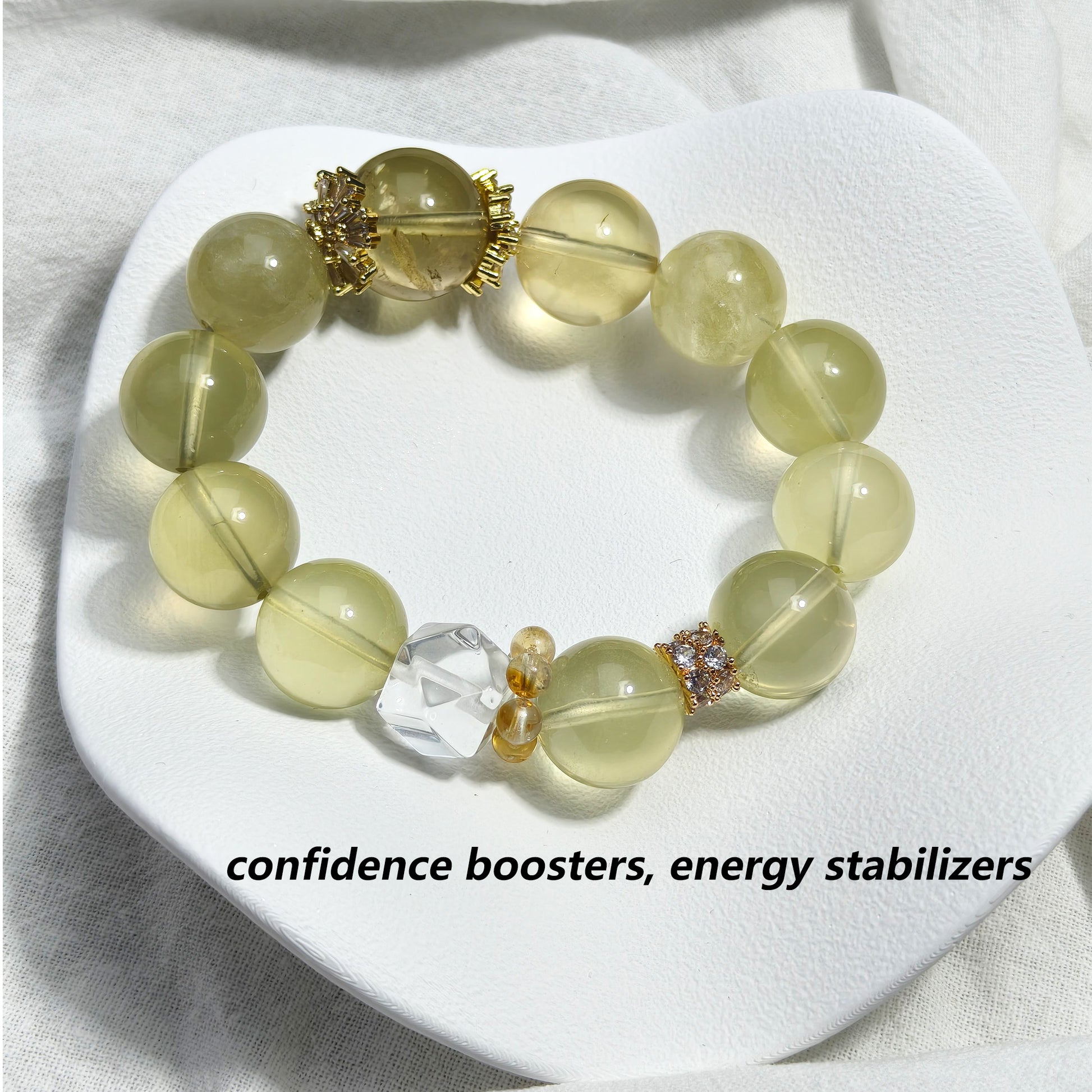 JOXOZP 15mm Natural Citrine Bracelet｜Solar Plexus Photon Healing Stones｜Executive Wealth Catalyst + Valentine's Light-Year Pact Gift