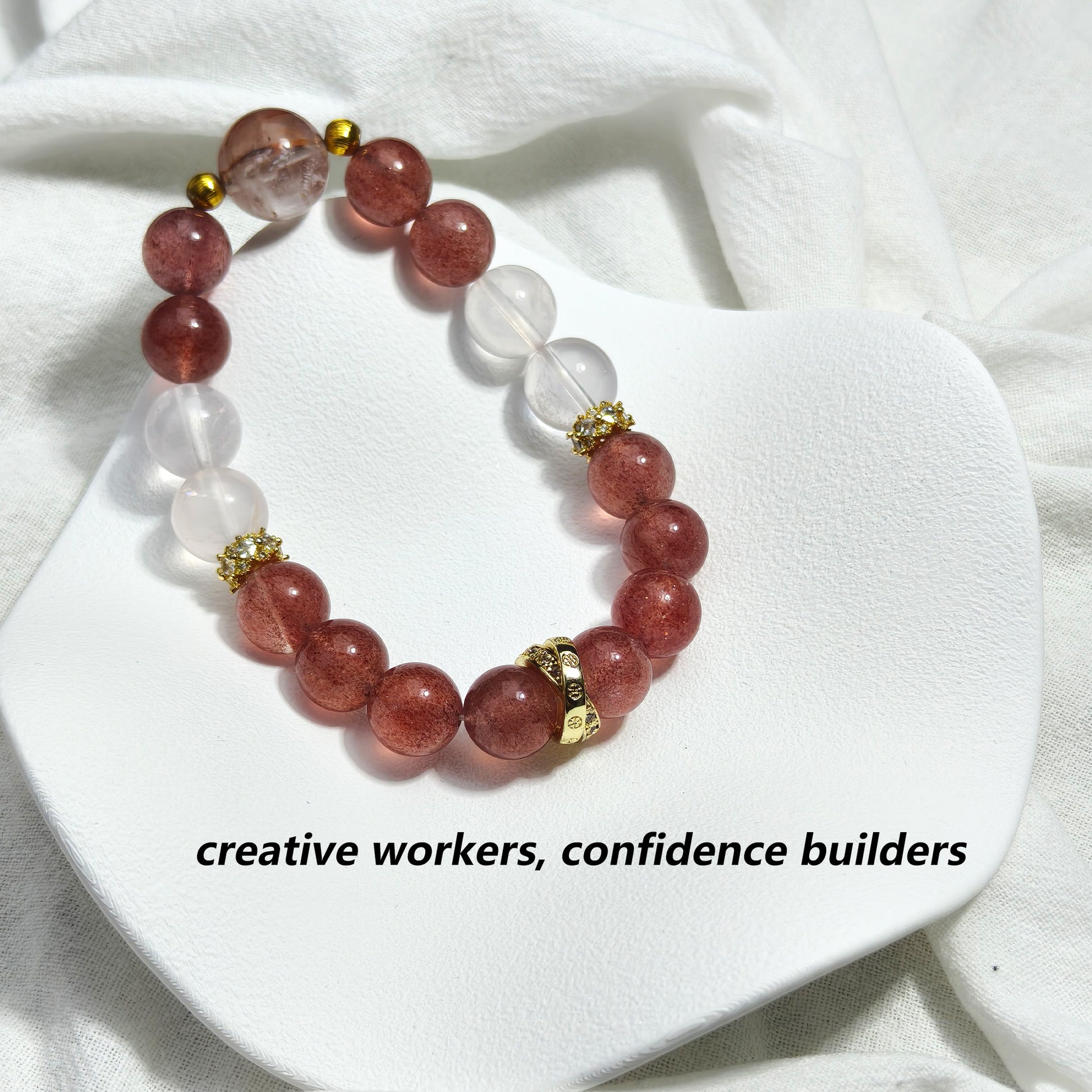 JOXOZP 15mm Natural Clear Quartz & Hematite Bracelet｜Quantum Purification Healing Stones｜Executive Decision Filter + Valentine's Chrono-Contract Gift (Copy)