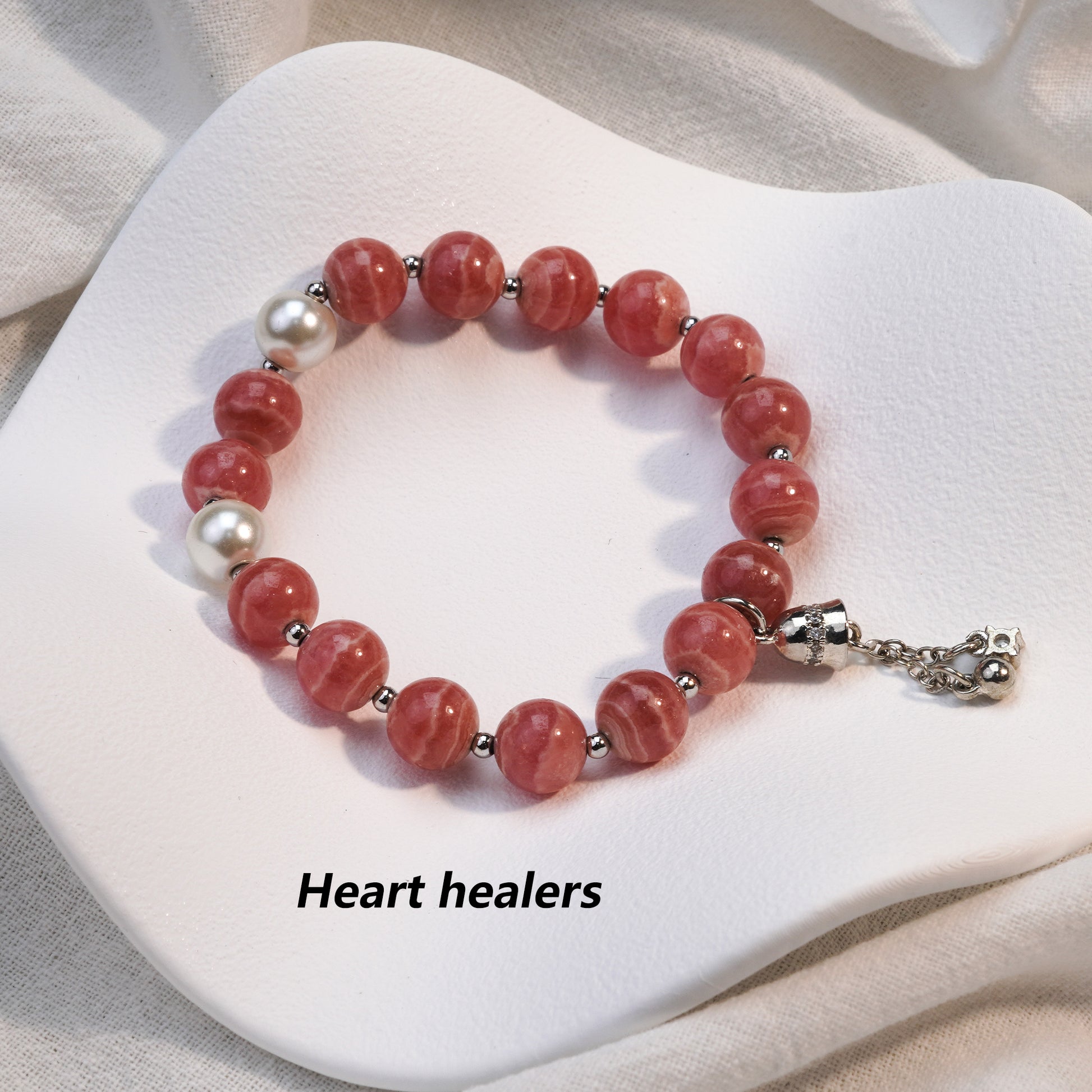 JOXOZP Natural Rhodochrosite Crystal Bracelet | Healing Stones/Energy Crystals/Crystal Gifts &amp; DIY | Heart Energy &amp; Emotional Healing