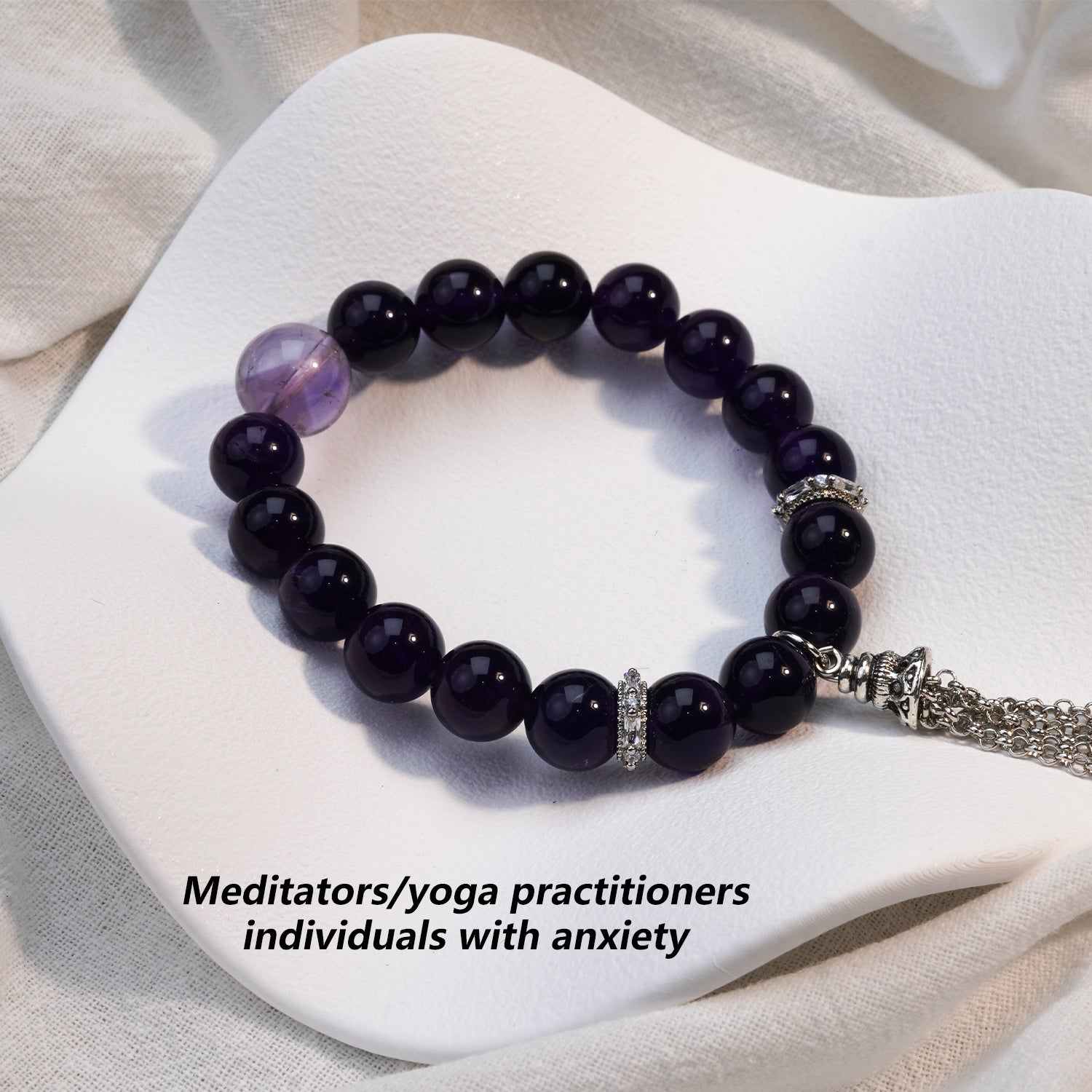 JOXOZP Natural Lavender Amethyst &amp; Purple Amethyst Healing Bracelet - Energy Balance·Spiritual Protection·Crystal Gift&amp;DIY