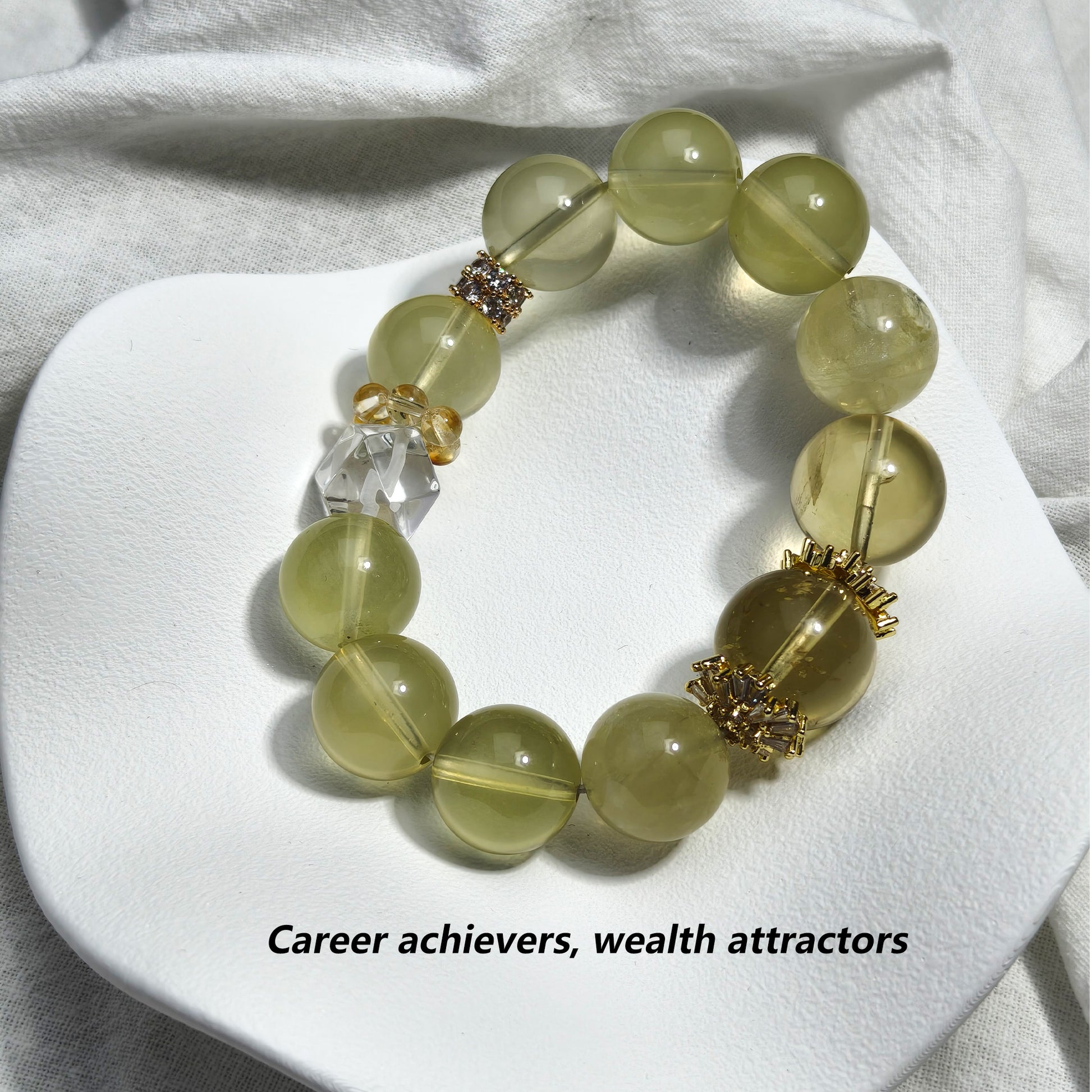 JOXOZP 15mm Natural Citrine Bracelet｜Solar Plexus Photon Healing Stones｜Executive Wealth Catalyst + Valentine's Light-Year Pact Gift
