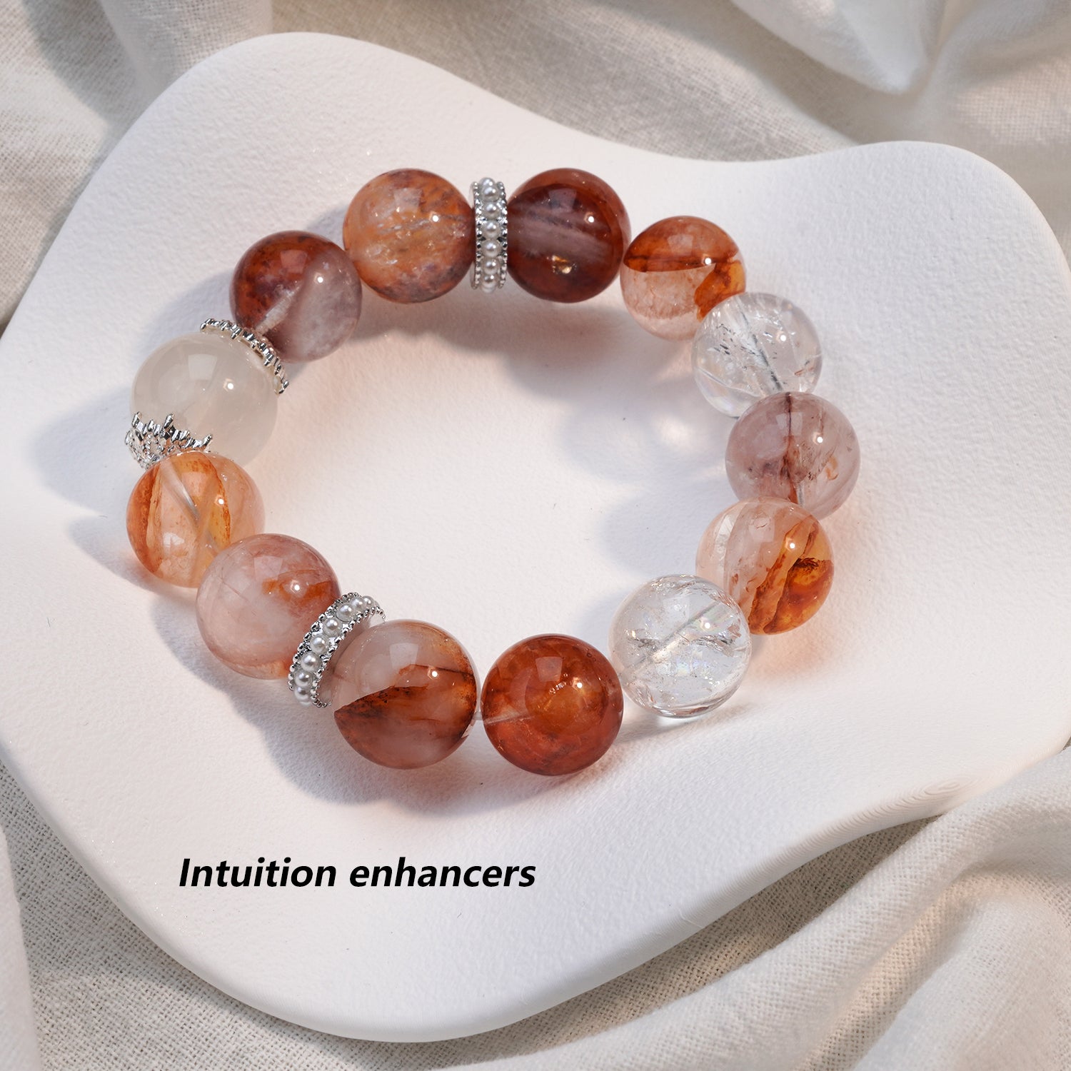 JOXOZP 15mm Natural Clear Quartz & Hematite Bracelet｜Quantum Purification Healing Stones｜Executive Decision Filter + Valentine's Chrono-Contract Gift