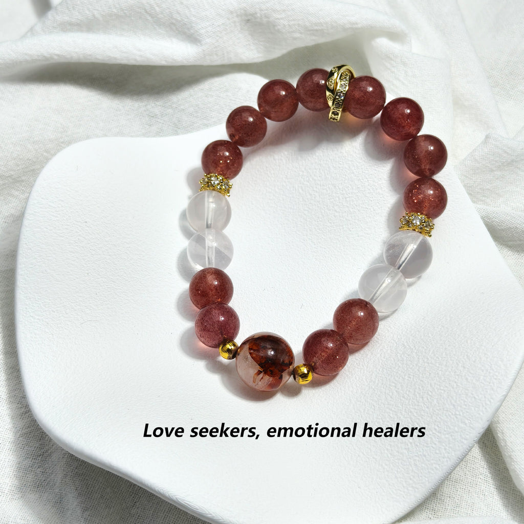 JOXOZP 15mm Natural Clear Quartz & Hematite Bracelet｜Quantum Purification Healing Stones｜Executive Decision Filter + Valentine's Chrono-Contract Gift (Copy)