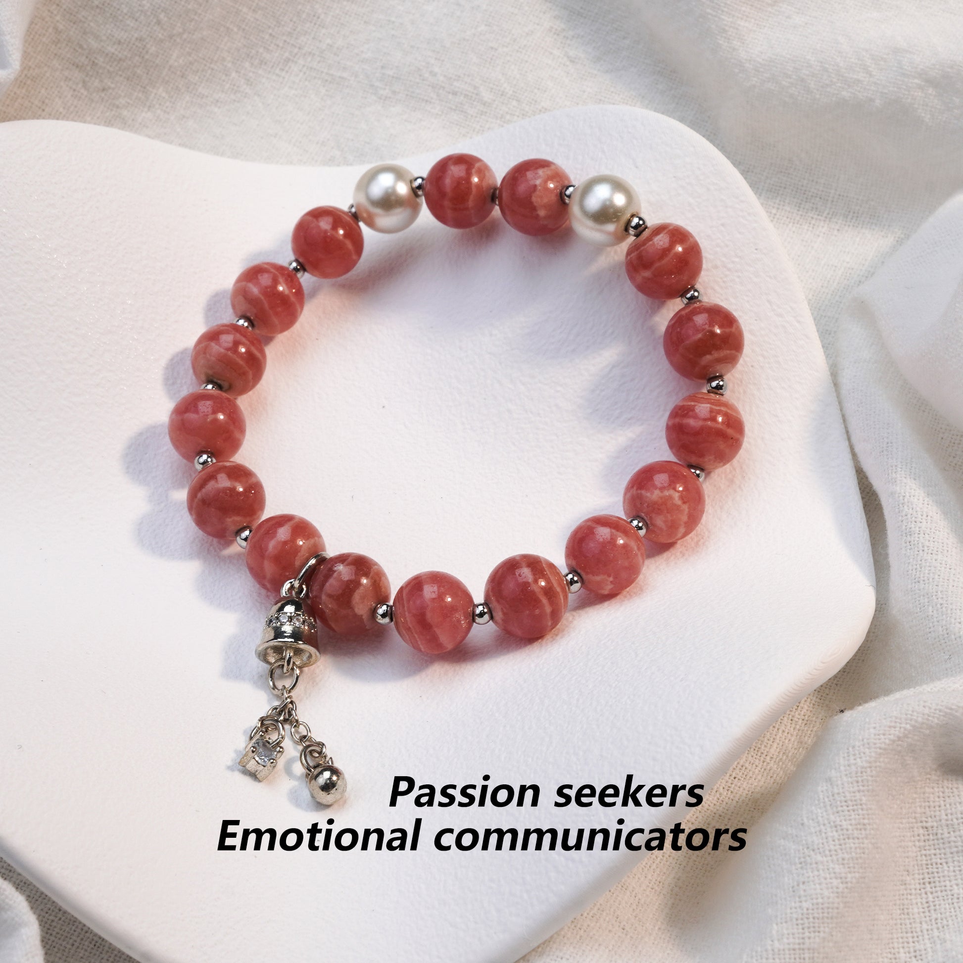 JOXOZP Natural Rhodochrosite Crystal Bracelet | Healing Stones/Energy Crystals/Crystal Gifts &amp; DIY | Heart Energy &amp; Emotional Healing